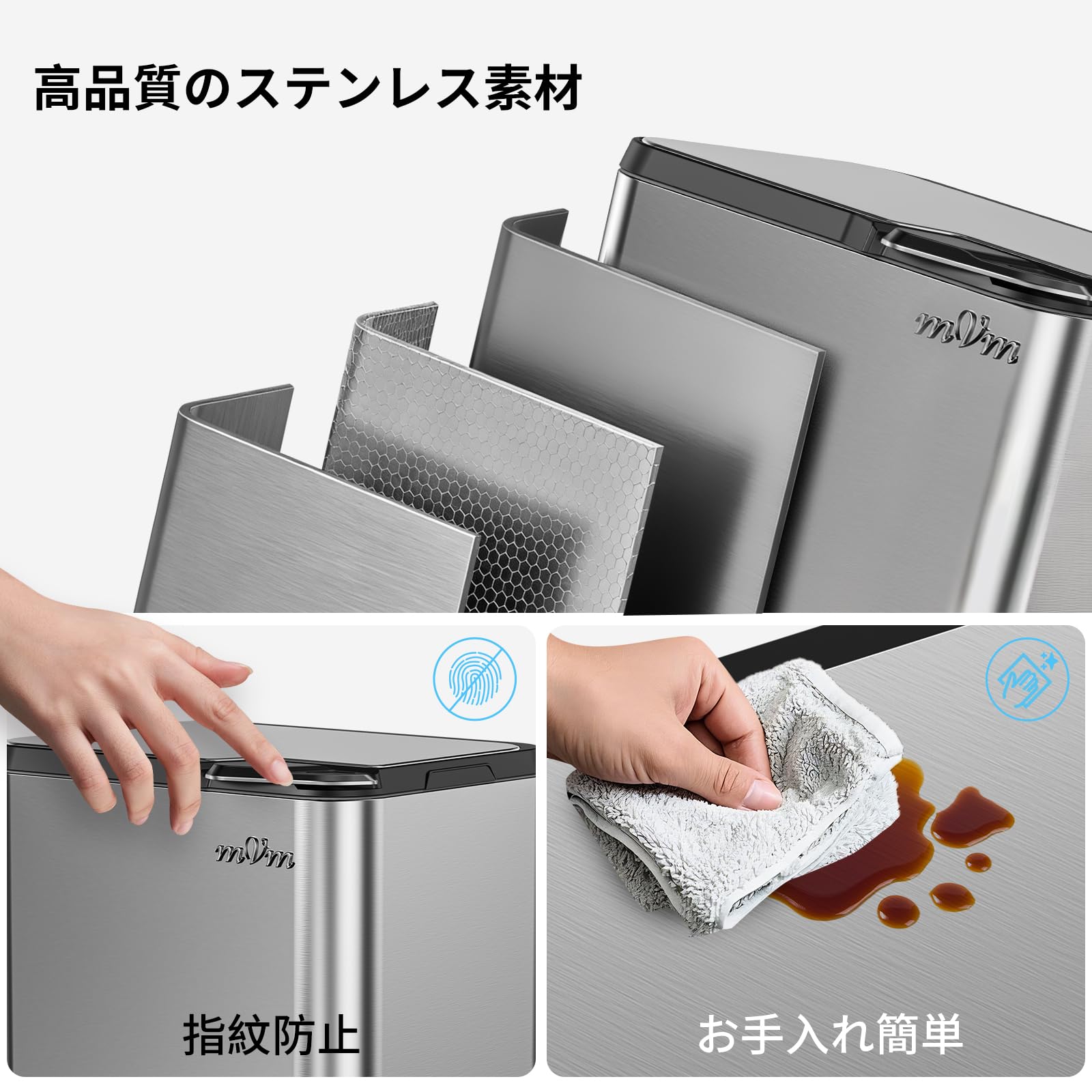 Amazon｜mVm ゴミ箱 分別 縦型2段4分別 63L ダストボックス 蓋付き 消